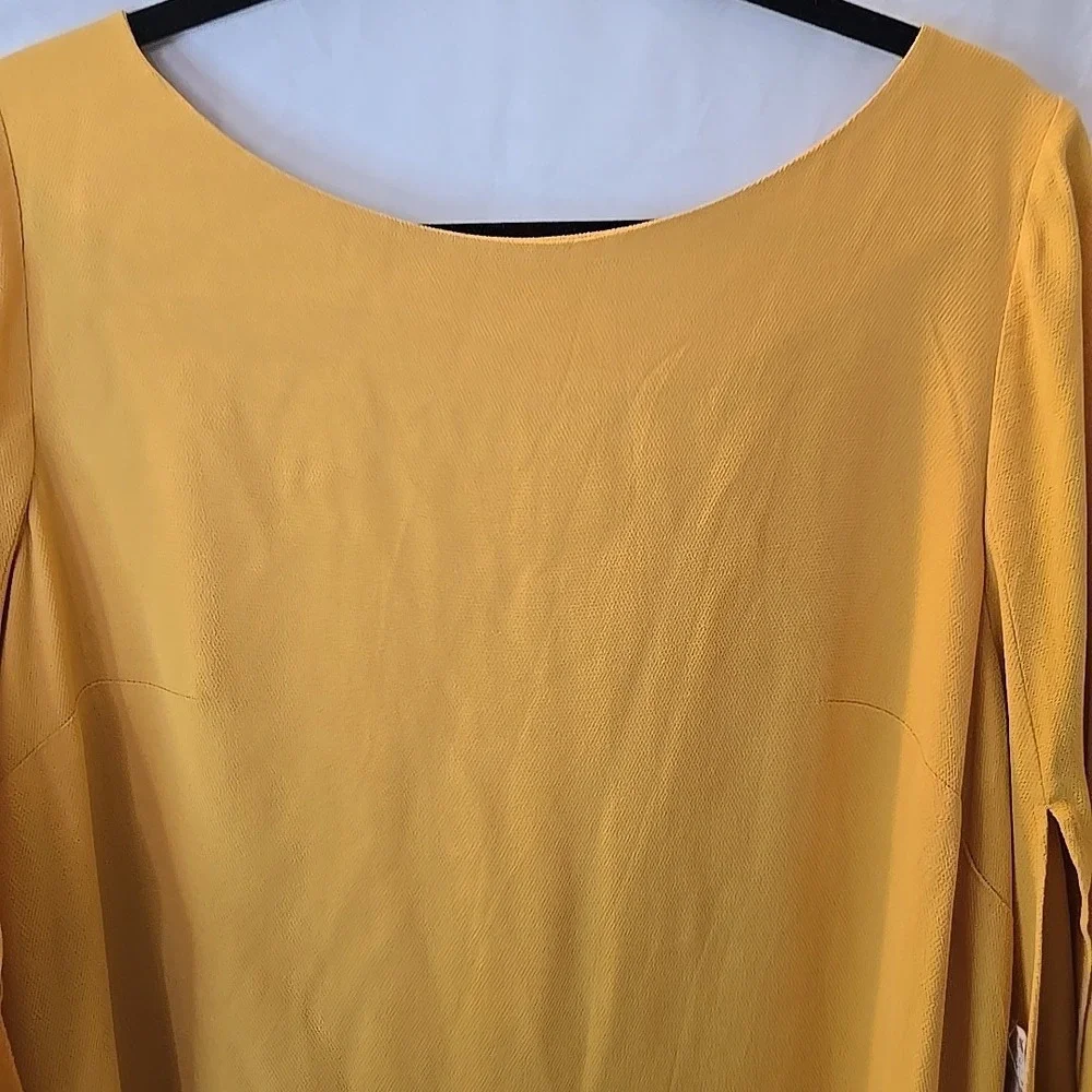 Free People Some Like It Hot Dress In Sun‎ Yellow SIZE L Flowy Slit Sleeves NWT